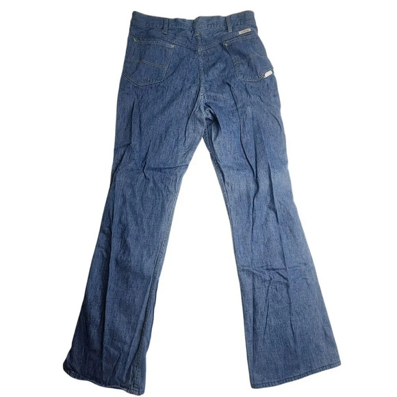 Vintage Gauchos Zip Flare Denim Jeans Scovill Zipper USA Size 33 x‎ 33 - Picture 2 of 11